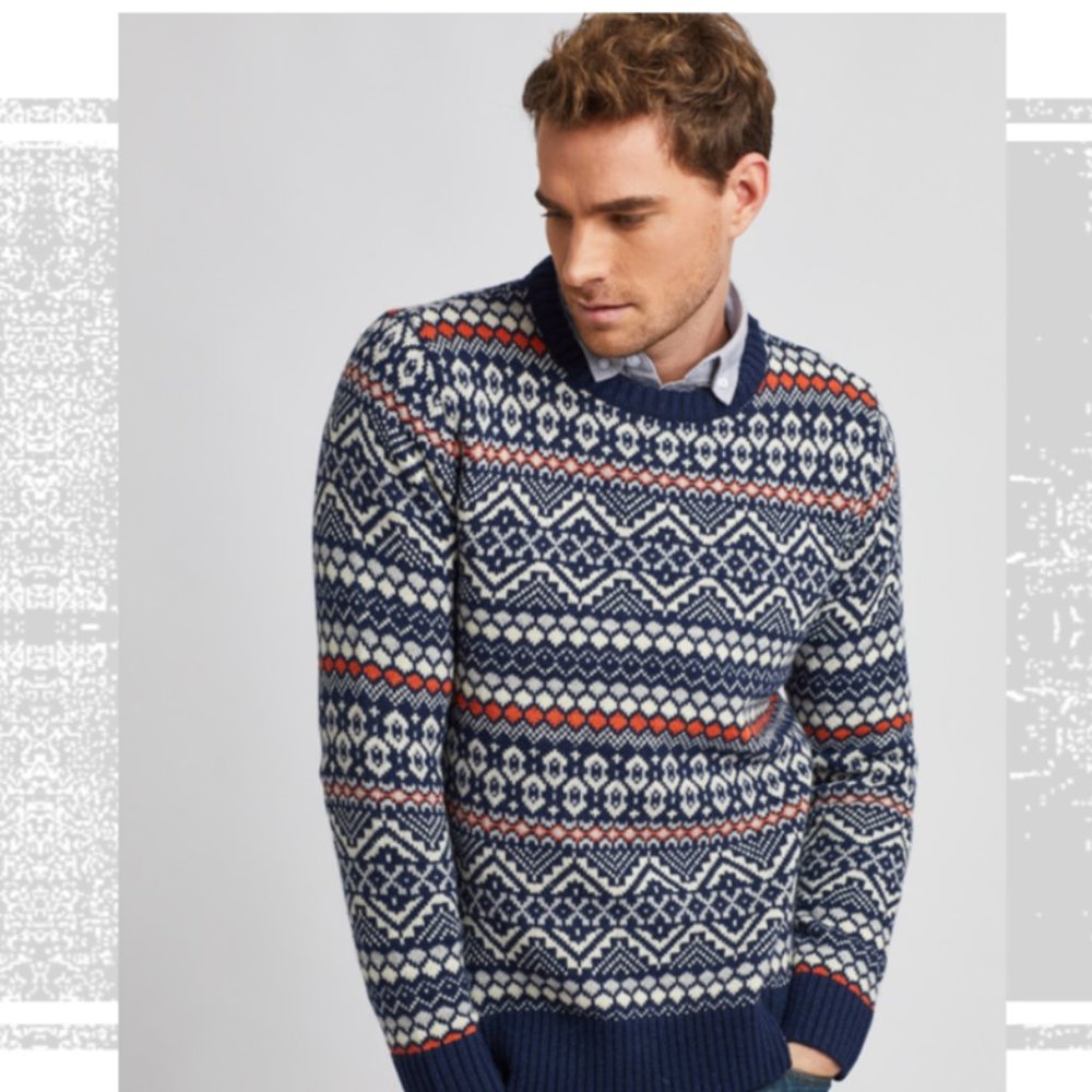 Crewneck Holiday Sweater. Part Wool.
